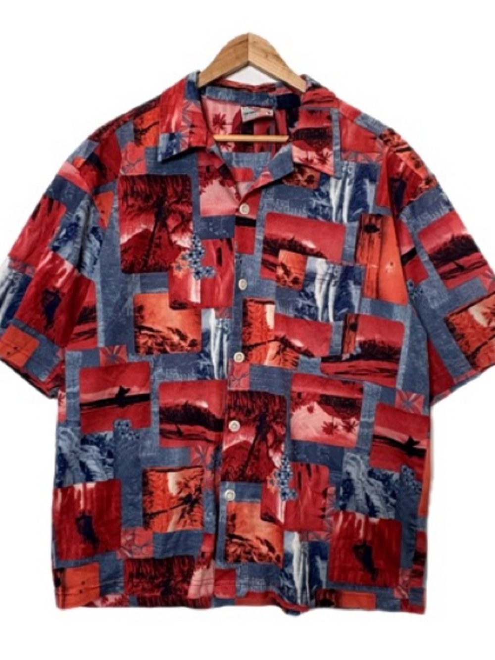 Vector Performance Series Mens Mesh Hawaiian Print Short Sleeve Shirt Size Large